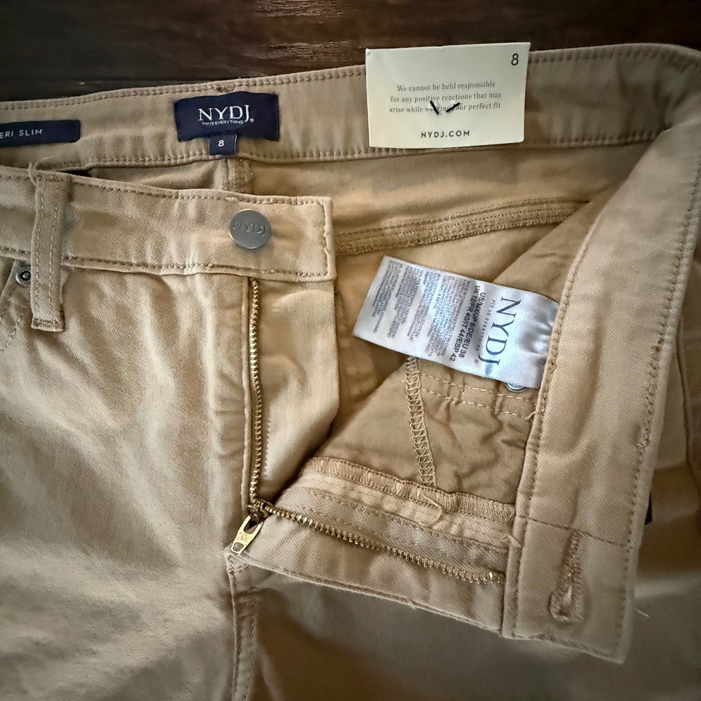 NWT NYDJ Sheri Slim Straight Jeans Hazel Wood Lift Tuck Size 8 - Picture 8 of 11